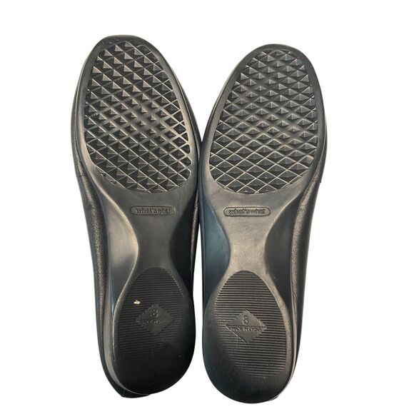 Whats What Black Ballet Flats Womens 8 Classic Round Toe Slip On Shoes Ballerina - Picture 4 of 7